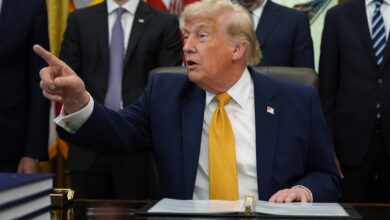 O presidente Donald Trump fala no Salão Oval da Casa Branca durante a assinatura de uma ordem executiva sobre computação quântica, na segunda-feira, 22 de junho de 2026, em Washington — Foto: REUTERS/Jonathan Ernst