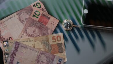 Dinheiro; real; reais; notas de R$ 5, R$ 10 e R$ 50; moeda de R$ 1 — Foto: Marcello Casal Jr/Agência Brasil